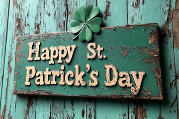 St patricks day greeting on wooden background