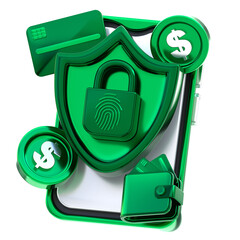 3d icon Payment Security, 3d illustration, 3d element, 3d rendering.