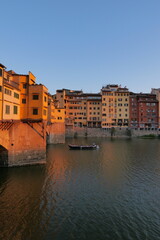 the sunset of the Arno River in Florence
