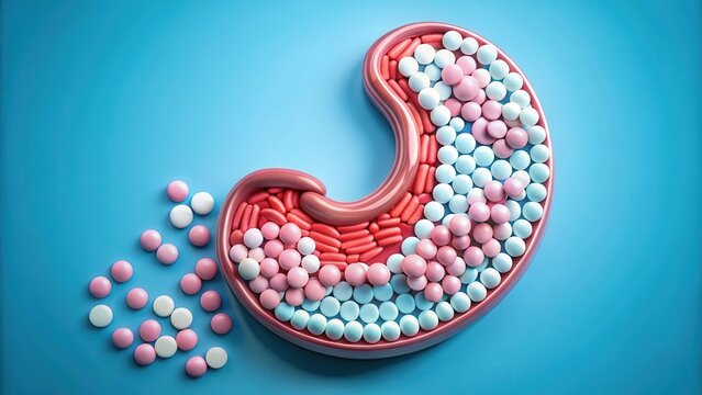 Neutralize digestive acid in stomach with antacid tablets , antacid, tablets, stomach, acid, neutralize, digestion