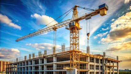 Crane building a construction site, crane, construction, site, building, development, industry, progress, urban