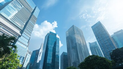 Fototapeta premium Urban Metropolis: Futuristic Skyline with Ultra-Detailed Skyscrapers and Modern Architecture