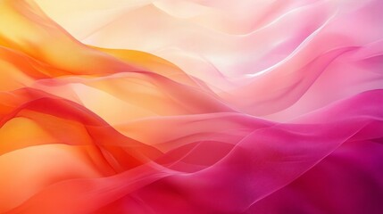 Obraz premium Abstract image of flowing fabric in warm pink and orange tones. Soft, dreamy feel.