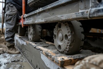 Foundation Being Poured with Detailed Macro Shots