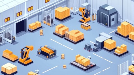 A modern warehouse with automated systems for efficient inventory management.