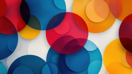 Colorful Overlapping Circles on a Vibrant Background