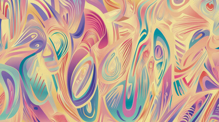 Obraz premium Abstract Swirl Pattern Wallpaper with Pastel Tones