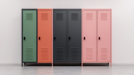 Modern Multi-Colored Storage Lockers in Minimalist Interior Design
