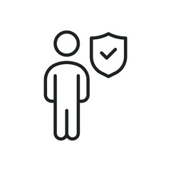 Pesonal insurance thin line icons. Editable stroke and Perfect pixel on transparent background