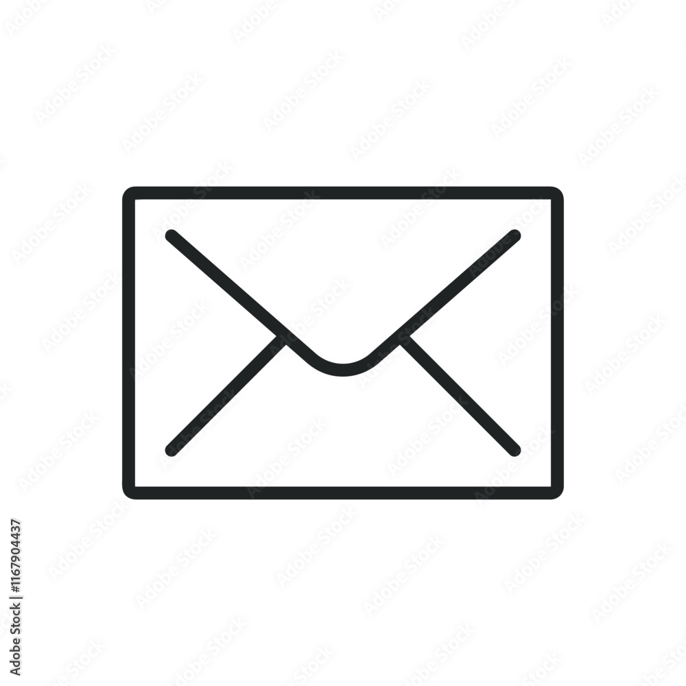 Poster email thin line icons. editable stroke and perfect pixel on transparent background