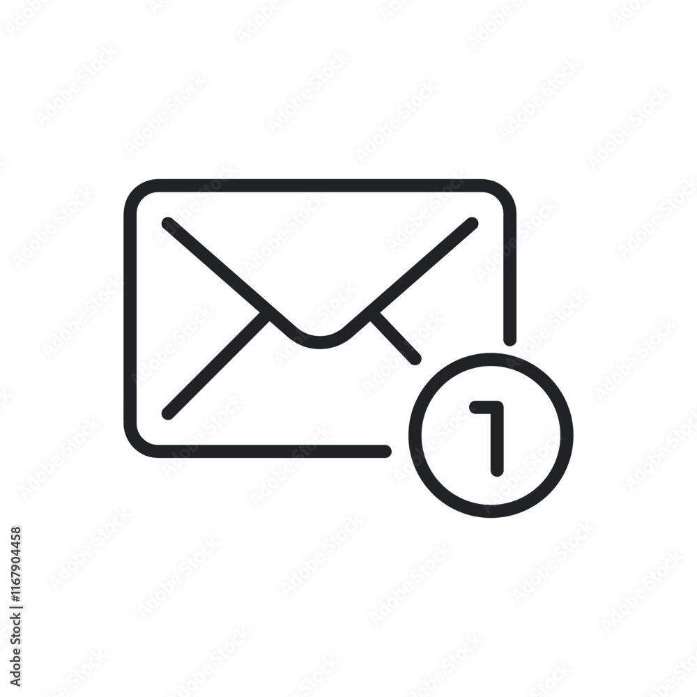 Poster email notification thin line icons. editable stroke and perfect pixel on transparent background