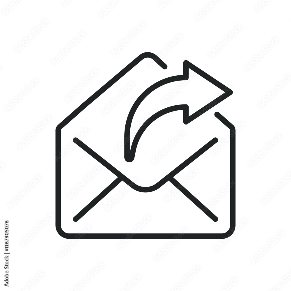 Aufkleber mail forward thin line icons. editable stroke and perfect pixel on transparent background