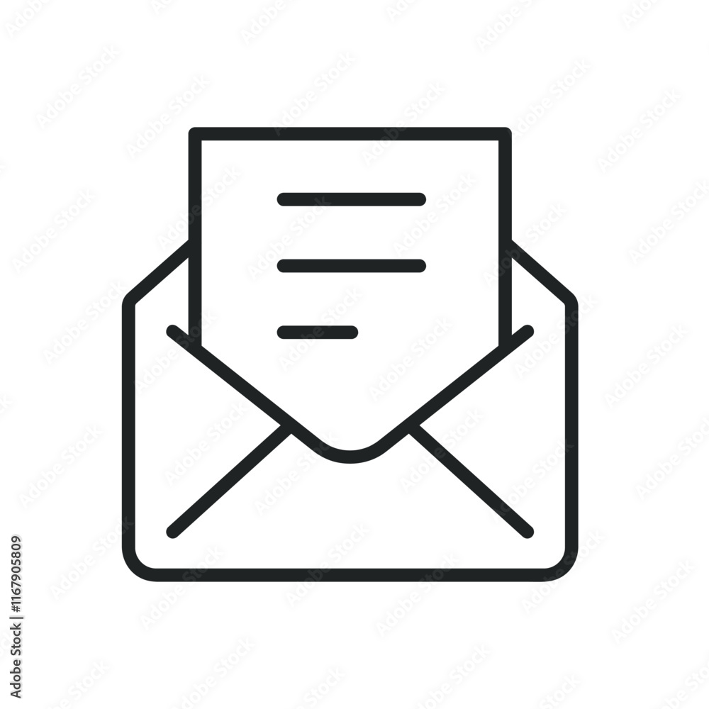Poster email thin line icons. editable stroke and perfect pixel on transparent background