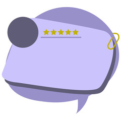 Testimonial Box Element. Quote text bubble. Commas, note, message and comment. stock illustration.