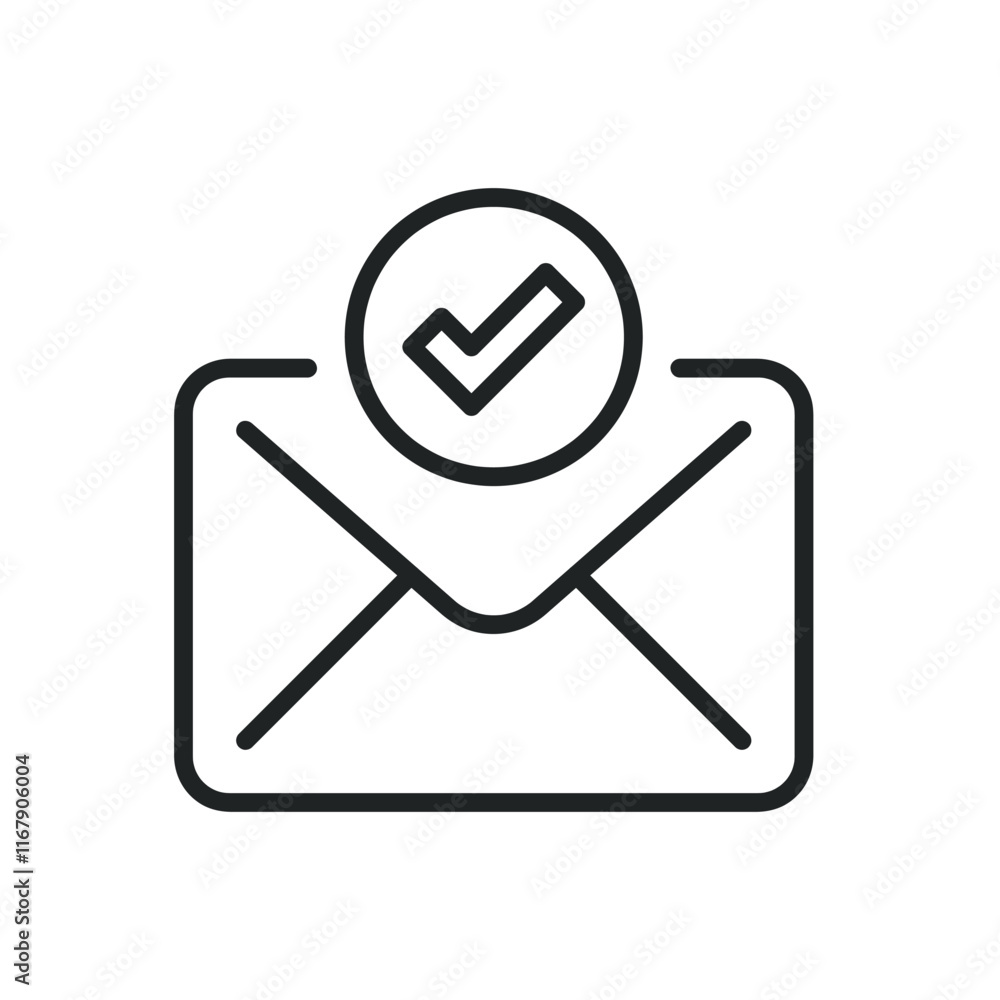 Poster mail received thin line icons. editable stroke and perfect pixel on transparent background