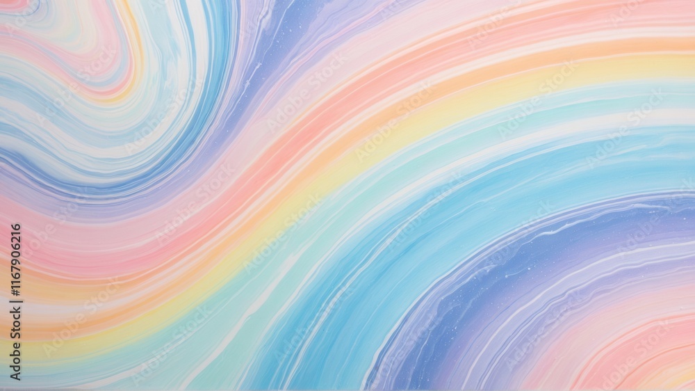 Poster abstract pastel swirl pattern with colorful gradient waves and paint texture