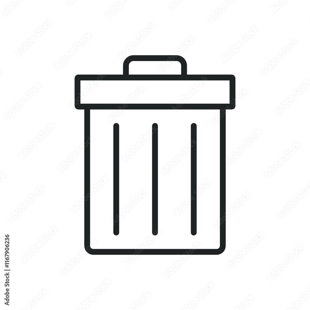 Poster garbage trash thin line icons. editable stroke and perfect pixel on transparent background