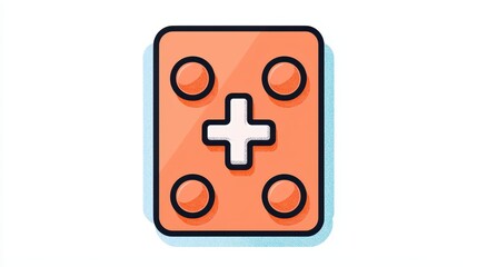 Fototapeta premium Orange Plus Sign Icon with Circular Dots for Modern Design Elements