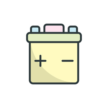 yellow battery icon with plus and minus clip art preview
