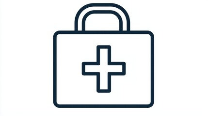 Obraz premium Medical First Aid Kit Icon Vector Graphic for Healthcare Use
