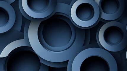 Abstract Blue Concentric Circles Design Background