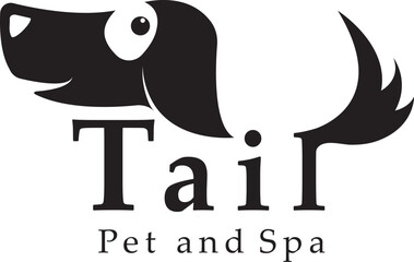 Silhouette black pet shop logo design