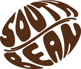 Silhouette abstract coffee bean logo design