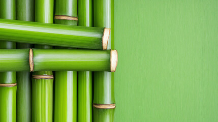 Green Bamboo: A natural and serene backdrop, featuring a close-up of fresh green bamboo stalks...