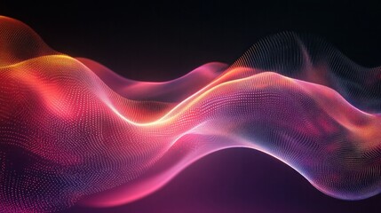 Captivating abstract wave of vibrant digital lights and fluid curves in dynamic motion creating a futuristic modern and mesmerizing visual experience