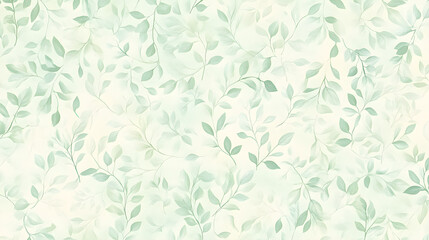 Obraz premium Delicate Leaf Patterns on Pastel Green: A Harmonious Nature-Inspired Design for Serene Spaces