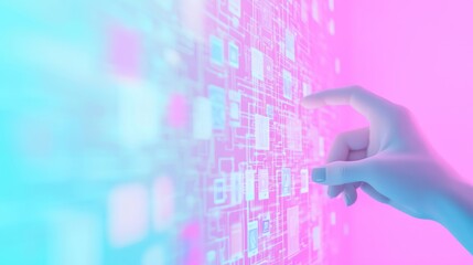 Fototapeta premium Digital Media Analysis Hub: Instant Misinformation Detection in Pastel Tones for Clear Communication and Trust.