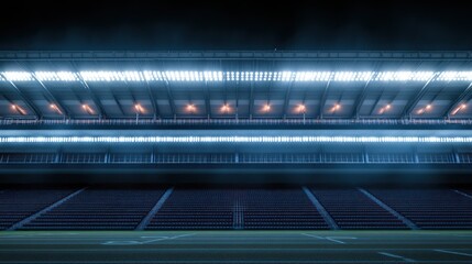 Empty Stadium Under Bright Lights