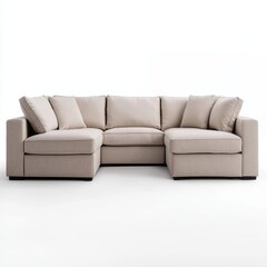 Fototapeta premium Cozy Modern Sectional Sofa with Soft Cushion and Relaxing Design