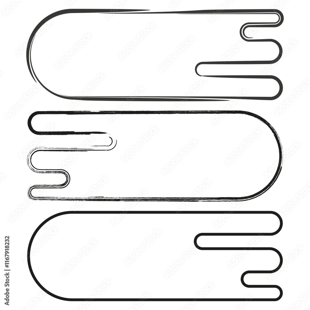 Poster curved lines. abstract streak icon. minimal shape vector. outline illustration.