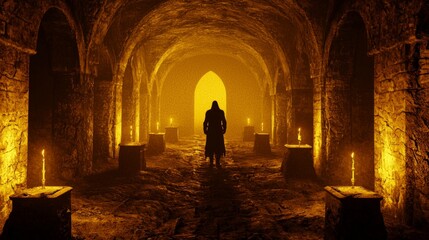 Shadows of the Crypt: A Mercenary's Encounter with Whispering Specters in a Candlelit Tomb