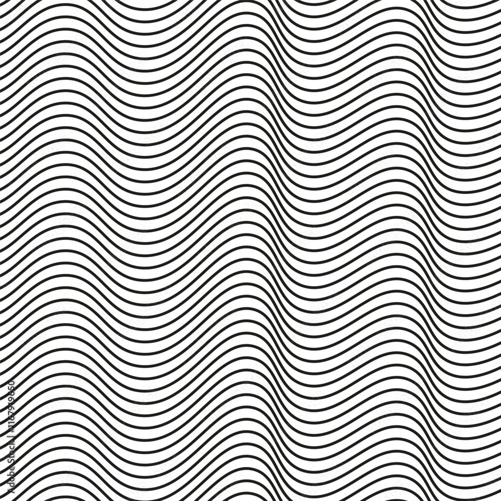 Poster wavy pattern design. repeating flowing lines. abstract black texture. vector illustration.