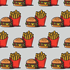 illustration of a fast food hamburger sticker for entrepreneurship