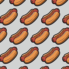 illustration of a fast food hamburger sticker for entrepreneurship