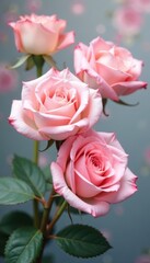 Obraz premium Pastel sweet roses, blurred floral background texture, soft texture, candy