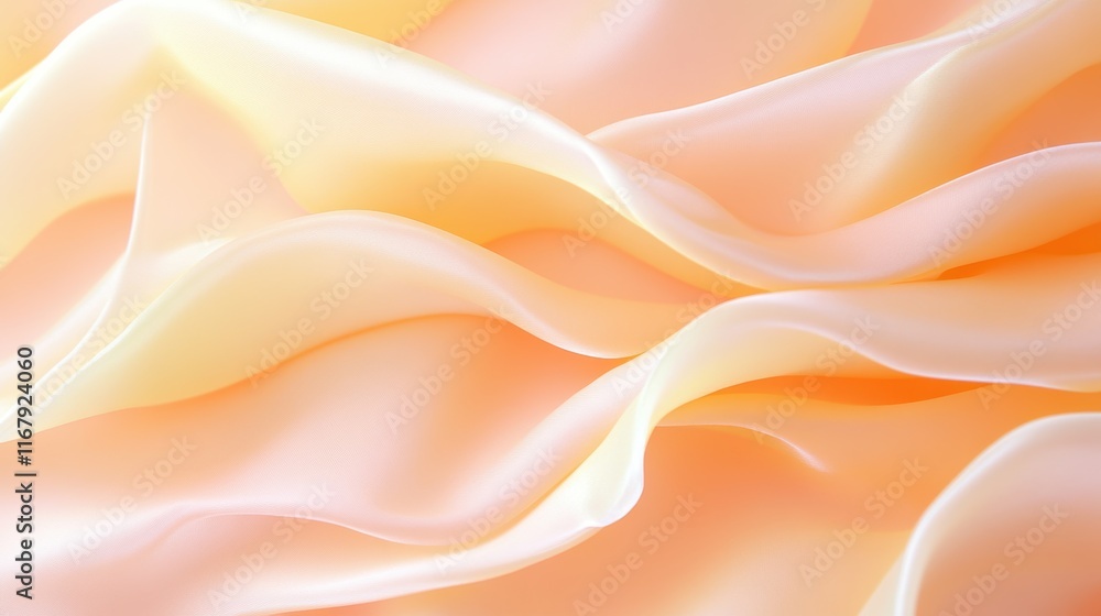 Poster elegant waves of soft peach and cream fabric creating a calming abstract background