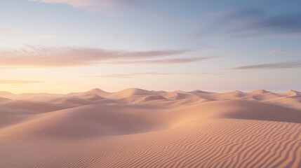 Mechanical Mirage: Futuristic Desert Landscape with Advanced Machinery Integrated in Sand Dunes at Twilight