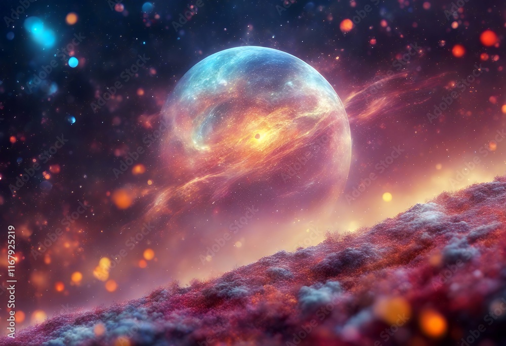 Poster ai colorful view galaxy background fantasy generative