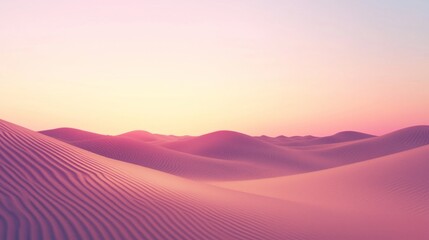 Harmonious Futuristic Desert Landscape with Silhouettes in Symmetry under Dusky Glow