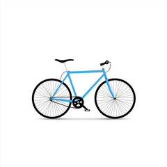 Fototapeta premium Bicycle with Retro Color Scheme on Pure White Background: Vintage Charm