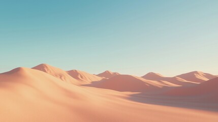 Fototapeta premium Ethereal Futuristic Desert Landscape with Advanced Elements in Cinematic Light