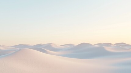 Mirage of Tomorrow: Futuristic Desert Landscape with Minimal Advanced Silhouettes Drifting on Pale Sands under Cinematic Sky