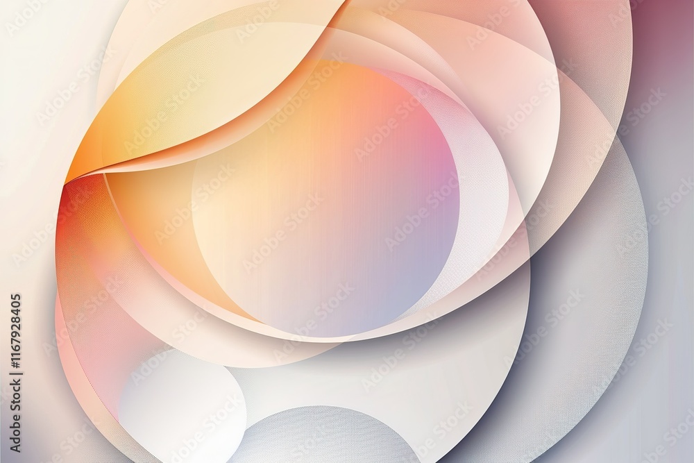 Poster abstract pastel swirls and overlapping circles create a soft, modern design.