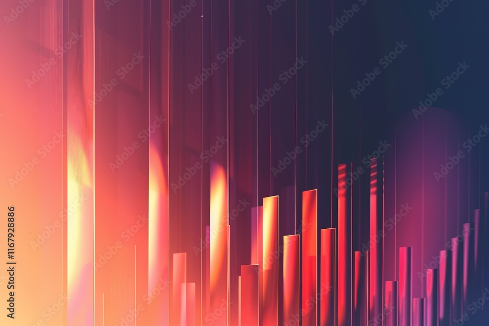 Poster abstract red and orange geometric shapes, creating a dynamic and vibrant visual.