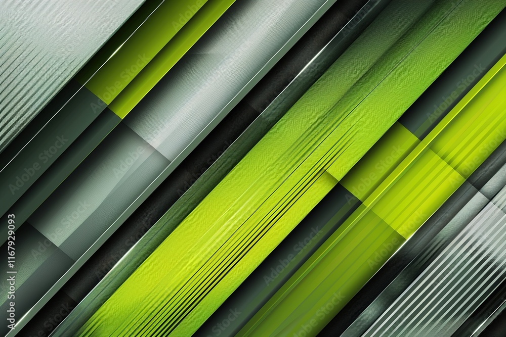 Aufkleber abstract geometric design with lime green and gray stripes. modern and dynamic visual.