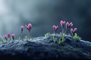 Sprouts, scenery that signals spring.  Generative AI
